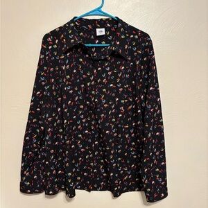 CAbi Black Multicolor Button Down Shirt